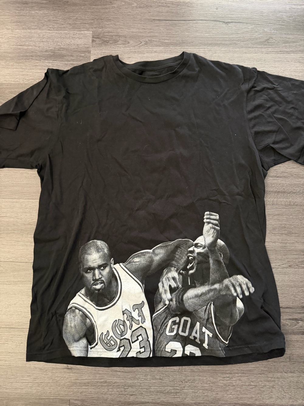 Black Graphic Short Sleeve Tee - GOAT Basketball Print